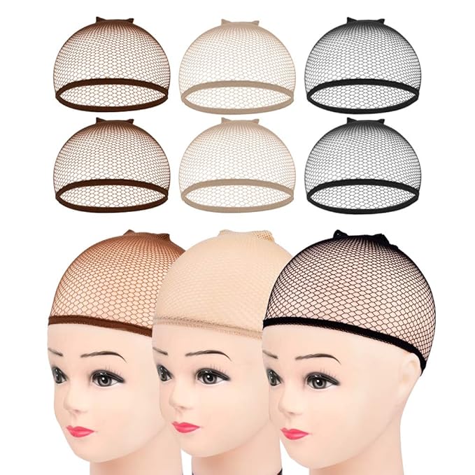 MORGLES Mesh Wig Cap for Women Men, Kids, 6PCS